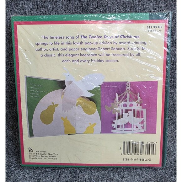 Vtg 1996 The 12 Days Of Christmas Pop Up Book By Robert Sabuda Hardcover - Picture 3 of 4